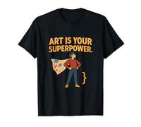 Art Is Your Superpower Comic Block Canvas Hero T-Shirt
