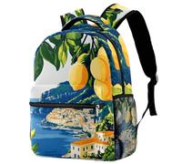 Art Italian Summer Coast Lemon Branch Backpack for Teen Girls Boys, School Bag for Elementary Middle Students