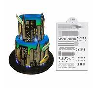ART Kitchenware Skyscrapers Cake Stencil Wedding Cake Side Stencils Template Mold Cake Decorating Bakery Tool ST-836 Beige