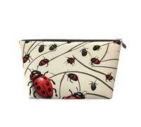 Art Ladybug Print Leather Travel Toiletry Bag for Women Travel Bag for Toiletries Cosmetic Bag Makeup Bag