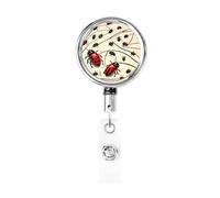 Art Ladybug Retractable Id Badge Holder Badge Reels with Clip Cute Name Card Holder for Office Worker Doctor Nurse Teacher