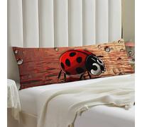 Art Ladybug Tracks Body Pillow Case 20x54 Throw Pillow Cover with Hidden Zipper Breathable & Cozy Full Long Pillowcase Protector Spring Easter Cover for Sleeping Bedroom Couch Sofa Decor