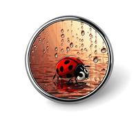 Art Ladybug Tracks Button Pin,Design Your Own Personalized Pin Back Button Badges Exquisite Round Badge Travel Brooch Metal Decorative Pins for Hat Clothes Backpack