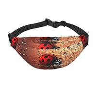 Art Ladybug Tracks Fanny Pack for Men Women Crossbody Waist Bag Everywhere Belt Bag Wallet Hip Bum Bag with Adjustable Strap Casual Chest Bag for Outdoor Hiking Cycling, Black, One Size