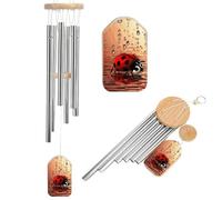 Art Ladybug Tracks Memorial Wind Chimes for Outside Deep Tone 20.5", 6 Aluminum Tubes, Sympathy Windchimes Personalized Chimes for Outdoor Garden Patio Yard Decor, Bereavement Condolence Gift