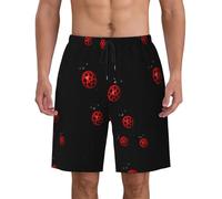 Art Ladybug Tracks Men'S Beach Pants - Quick Dry Boardshorts For The Beach Getaway, Beachwear, Vacation Shorts, Tropical Print Shorts, Beach Party Shorts, Beach Clothing