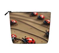 Art Ladybug Tracks Print Makeup Bag Cute Cosmetic Bag for Women Makeup Pouch Travel Toiletry Bag for Lady