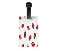 Art Ladybug Tracks -Print Personalized Luggage Tag Set, Custom Travel ID Tags with Strap for Suitcases, Bags, Golf Kit.