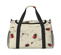 Art Ladybug Tracks Print Printed Travel Duffel Bag, Large Capacity Carry On Hand Luggage Weekend Bag for Women Men Gym Weekend