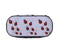 Art Ladybug Tracks Print Stylish School Students Pencil Bag Reusable Pens Makeup Toiletry Case Easy Access