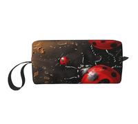 Art Ladybug Tracks Printed Makeup Bag with Handle, Lightweight Portable Cosmetic Organiser for Travel, Gym & Daily Use â€“ Gift for Women Girls