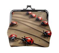 Art Ladybug Tracks small wallets woman,wallets for women,coin purse for women,small womens wallet,with zipper and kiss lock, Black, One Size, Art Deco