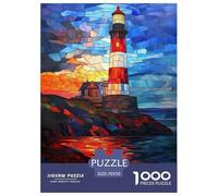 Art Lighthouse for Adults Fun 1000 Pieces Coastline Jigsaw Puzzle Stress Relief Toy Decoration Education Game Intellectual Game Challenge Educational 70x50cm/1000pcs