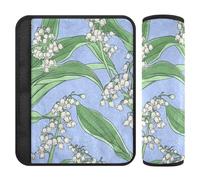 Art Lily of The Valley Neutral 2 Pack Shoulder Strap Protects Your Neck and Shoulders for Auto forro para cinturon de seguridad