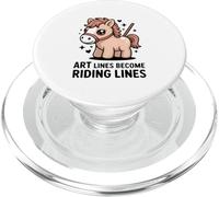 Art Lines Become Riding Lines Cute Pony Horse PopSockets PopGrip for MagSafe