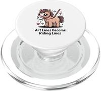 Art Lines Become Riding Lines Cute Pony Horse PopSockets PopGrip for MagSafe