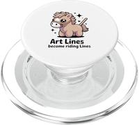 Art Lines Become Riding Lines Cute Pony Horse PopSockets PopGrip for MagSafe