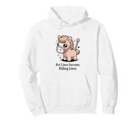 Art Lines Become Riding Lines Cute Pony Horse Pullover Hoodie