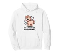Art Lines Become Riding Lines Cute Pony Horse Pullover Hoodie
