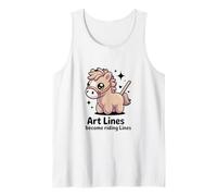 Art Lines Become Riding Lines Cute Pony Horse Tank Top