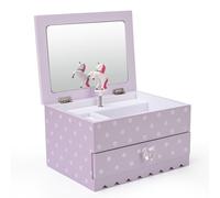 Art Lins Bella Unicorn Jewelry Box for Girls and Teens - Wooden Music Box With Sparkling Polka Dots - Charming Room Decor and Childhood Memories Keepsake - Birthday Gift (Purple)