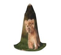 Art Lion Print Hooded Wizard Robe Halloween Cloak Medieval Renaissance Cosplay Christmas Party Outfits