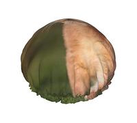 Art Lion Print Shower Cap For Women Reusable Double-Layer Fabric Shower Caps Girls Hair Caps