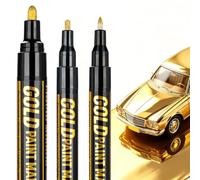 Art Liquid Gold Chrome Markers, KERIFI Reflective Gloss Metallic Chrome Marker Set, Supper Golden Mirror Marker Permanent, Touch Up Repair Paint Pen for Model Metal Plastic Glass DIY Craft (0.7/1/3mm)