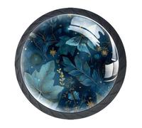 Art Magic Space Moon Stars Herbs and Butterflies Kitchen Cabinet Knobs, Decorative Drawer Dresser Knobs with Screws Pulls Handles Hardware for Home Furniture, 4 Pack
