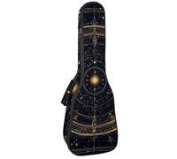 Art Magical Circle with Stars Zodiac Constellations Moon Phases Ukulele Case, Padded Bag for 23 Inch Concert Ukulele, Waterproof & Durable