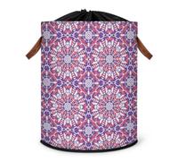 Art Mandala Flower Laundry Hamper Large Laundry Basket Foldable Clothe Hamper Storage Organizer Bin with Drawstring Lid Boxes for Bedroom Bathroom Room