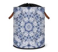 Art Mandala Laundry Hamper Large Laundry Basket Foldable Clothe Hamper Storage Organizer Bin with Drawstring Lid Boxes for Bedroom Bathroom Room