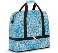 Art Mandalas Travel Duffle Bag for Women Men Weekend Overnight Bags Foldable Wet Seperated 47 L Tote Bag for Sports Gym Yoga