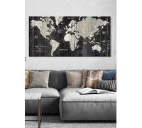 Art Marketing World Traveller Map Canvas Gold