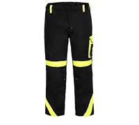 ART.MAS Black Vis Trousers Mens Multi-Pocket Cargo Heavy Duty Work Pants, Triple Stitched Cordura Reinforcing Stress Points Knee Pad Pockets (42/44 Inch - 60 EU, NO Knee Pads)