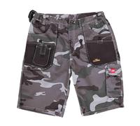 ART.MAS Camou Men’s Cargo Work Shorts - Black/Grey Camo - 8 Pockets - Tear Resistant - Breathable 260gsm Blend - Reinforced Seams - Hammer Loop - Key Loop - Workwear Shorts