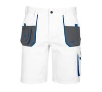 ART.MAS Canvas Work Shorts for Men- Durable & Comfortable - 8 Pockets with Oxford Reinforcements - Elasticated Waist -Triple Stitching - White - CE EN ISO 13688 Certified Shorts- (30/32 Inch - 48 EU)