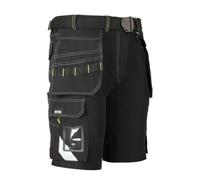 ART.MAS CLASSIC4DYNAMIC Men’s Work Shorts with Belt - Softshell 4-Way Stretch - Lightweight, Durable & Breathable - 10 Pockets - Reflective Details - Black Workwear - ISO 13688- (42/44 Inch - 60 EU)