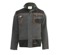 ART.MAS Grey-Orange Work Jacket for Men, Polyester & Cotton Material, Extra Warm, Adjustable, Cosy Work Safety, 6 Zip Utility Phone & Gadget Pockets (40/42 Inch - 58 EU ORANGE)