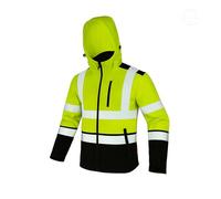 ART.MAS Hi-Vis Yellow Softshell Jacket, Breathable & Waterproof Outdoor Jacket for Men, Extra Warm, Adjustable, Environmentally Conscious, Best for Spring, Walking & Outdoors (Size: M)