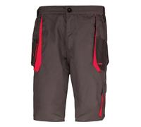 ART.MAS Men’s Classic Work Shorts Heavy Duty - Durable 270g Canvas, Triple-Stitched Seams, 8 Tool Pockets, Reinforced 600D Panels, Industrial-Grade Fit for Tough Jobs (28/30, 46 EU, Grey-Red)