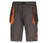 ART.MAS Men’s Classic Work Shorts Heavy Duty - Durable 270g Canvas, Triple-Stitched Seams, 8 Tool Pockets, Reinforced 600D Panels, Industrial-Grade Fit for Tough Jobs (42/44, 60 EU, Grey-Orange)