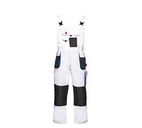 Art.Mas Men’s Work Overalls Bib and Brace With Pockets And Knee Pads, White, Hard-Wearing Triple Stitched Seams, Comfortable And Durable For Professionals (38/40, WITH kneepads)