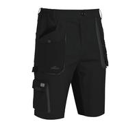 ART.MAS Men’s Work Shorts Classic 100 Slim - 100% Cotton, Slim Fit, 11 Pockets, Oxford Reinforcements, Elastic Waist, Durable & Breathable - Graphite/Black - EN ISO 13688