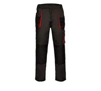 ART.MAS Men's Work Trousers - Durable Work Pants, Multi-Pocket, Knee Pad Compatible, Durable & Reinforced for Tradesmen Grey-Red (30/32, NO Knee Pads)