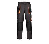 ART.MAS Men's Work Trousers - Heavy-Duty, Multi-Pocket, Knee Pad Compatible, Durable & Reinforced for Tradesmen Grey-Orange (30/32, NO Knee Pads)