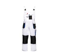 ART.MAS Protective Work Overalls, Trousers Classic White - Bib & Brace, Durable & Functional, Multipockets (32/34, NO kneepads)