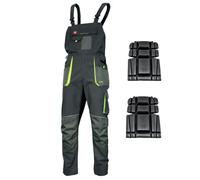 ART.MAS Stretch Slim Work Overalls for Men with Reflective Elements, Slim fit 260 gsm, Triple Stitched Cordura, Reinforcing Stress Points, Knee Pad Pockets (28/30, WITH kneepads)