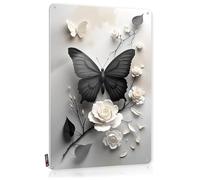 Art Men Ready To Hang - Black Butterfly And White Roses: A Monochromatic Symphony Fun For Work(30X40CM)