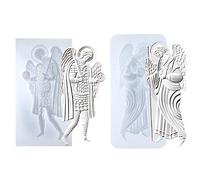 Art Molds for Polyclay Air Dry Clay Plaster, 2 Carved Archangel Symbols